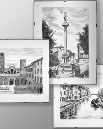 3 vedute Milano di M.Bonamici