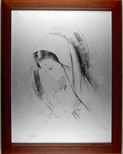 Madonnina che prega - Serigrafia su Metallo - Firmata