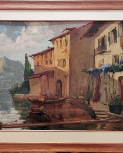 Panorama lago italiano - dipinto firmato