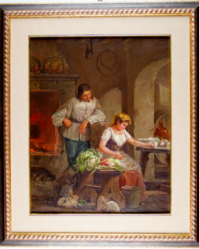 Scena domestica rustica - probab. di Francesco Rinaldi